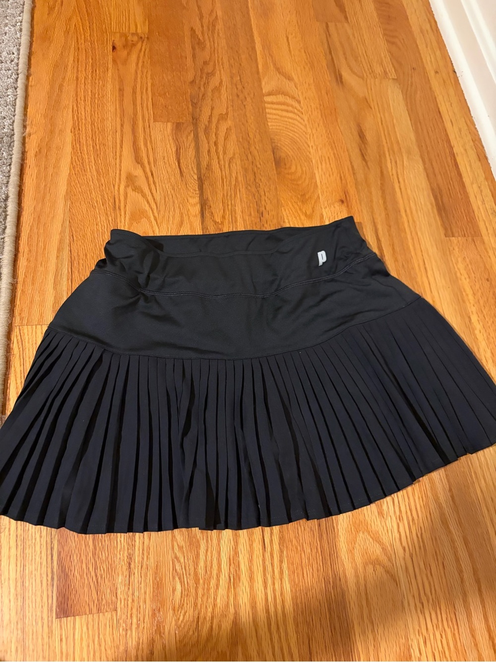 Prince Black Pleated Skater Skirt